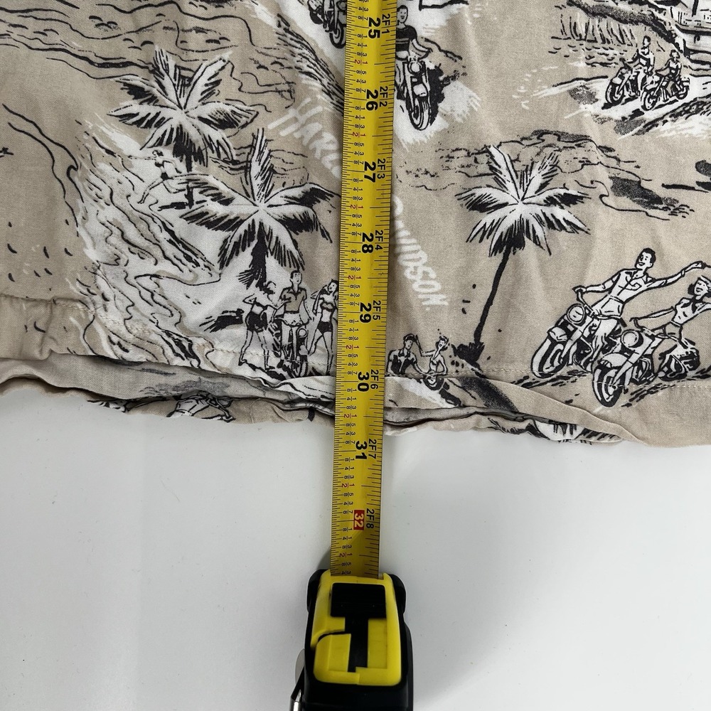 Harley Davidson Shirt Men's XL Hawaiian Motorcycle Aloha Palm Trees Rayon Surf‎ - Picture 8 of 14